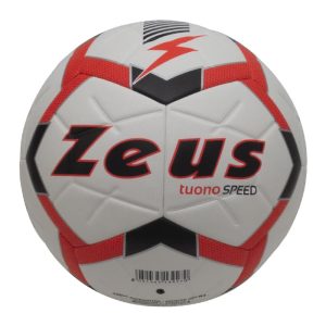 pallone speed zeus rosso blu bianco loghi stampati Materiale PU 12 pannelli termosaldati rivestimento in gel per la totale impermeabilizzazione Misura 4 – Peso: 330-390 g Misura 5 – Peso: 420-450 g
