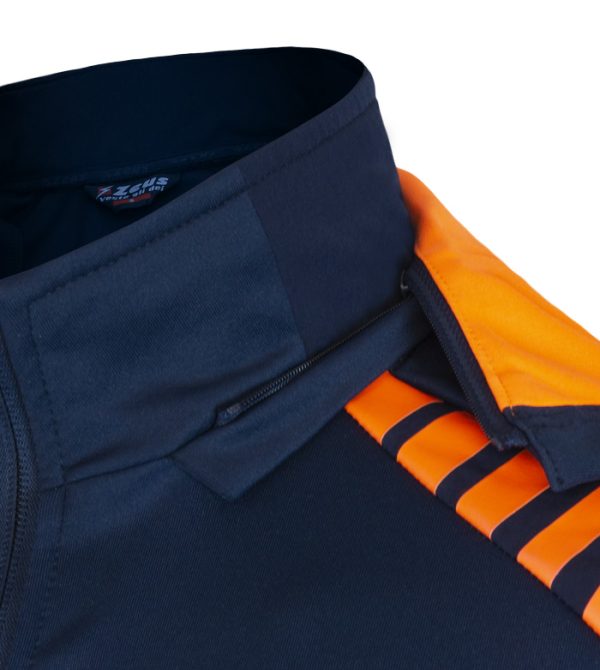 Tuta zero blu arancione con zip tasche cappuccio removibile 94% Poliestere e 6% Elastane