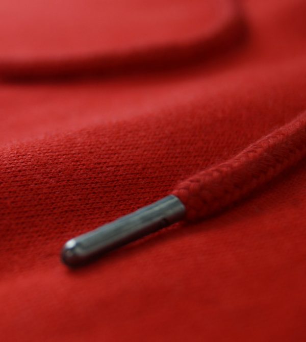 felpa ultra zeus rosso tinta unita relax con cappuccio logo ricamato vestibilità standard fit textile FLEECE fiber 65% cotone 290g – 35% poliestere