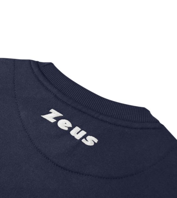 felpa spot zeus relax blu tinta unita girocollo logo ricamato vestibilità standard fit textile fleece fiber 65% cotone – 35% poliestere