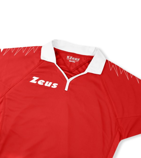 kit scorpion rosso bianco zeus completino collo a camicia senza bottoni logo ricamato manica corta 100 % slim fit