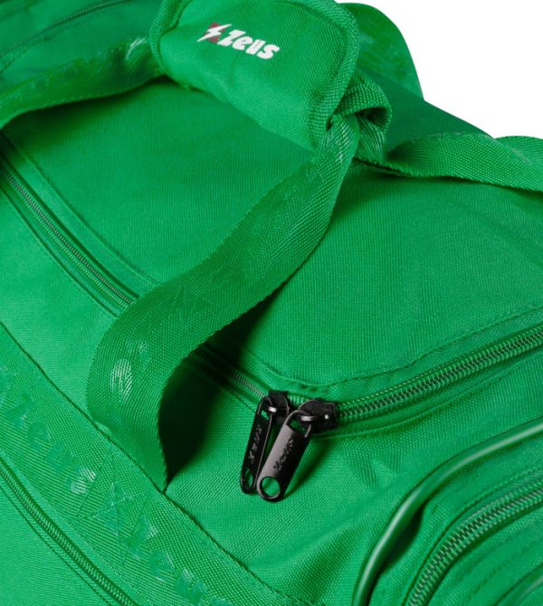 borsa maxi zeus verde con zip laterali portascarpe loghi stampati misure 52x52x36 cm 100% poliestere