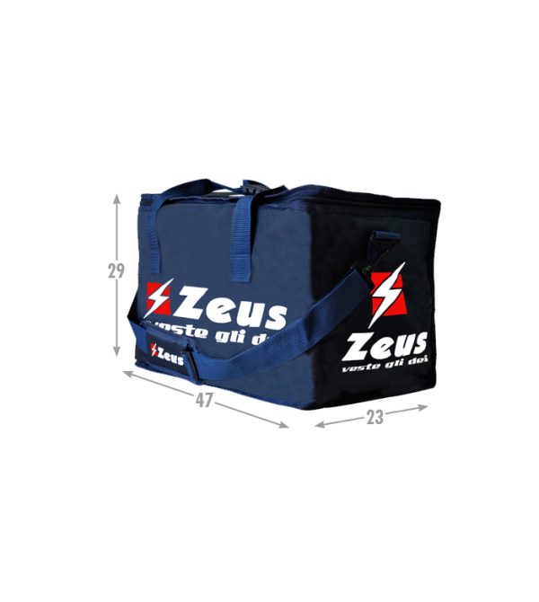borsa medika eko zeus blu con logo e scritta stampati adatta per il trasporto di strumenti e accessori medici necessari misure 47x29x23cm 70% nylon 30% poliestere