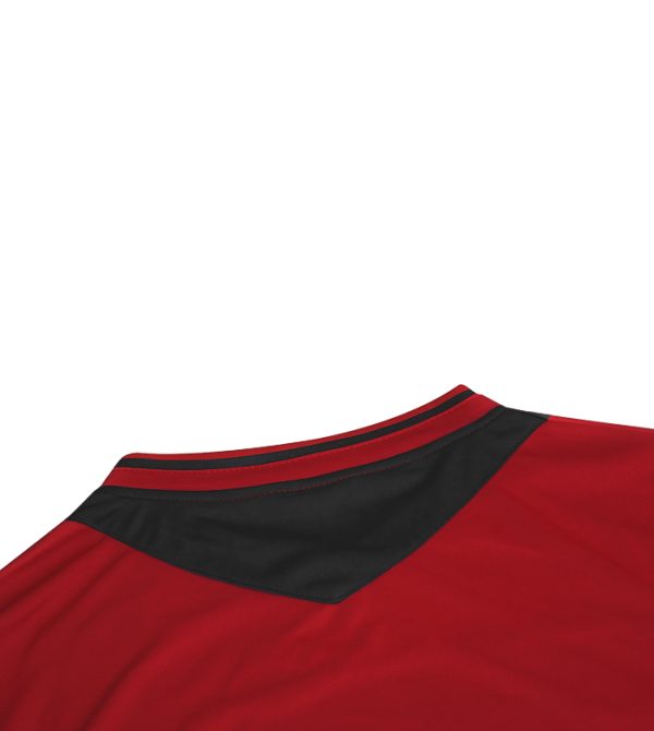kit apollo zeus completino nero rosso con fascia orizzontale loghi ricamati manica corta elastico 100 % poliestere