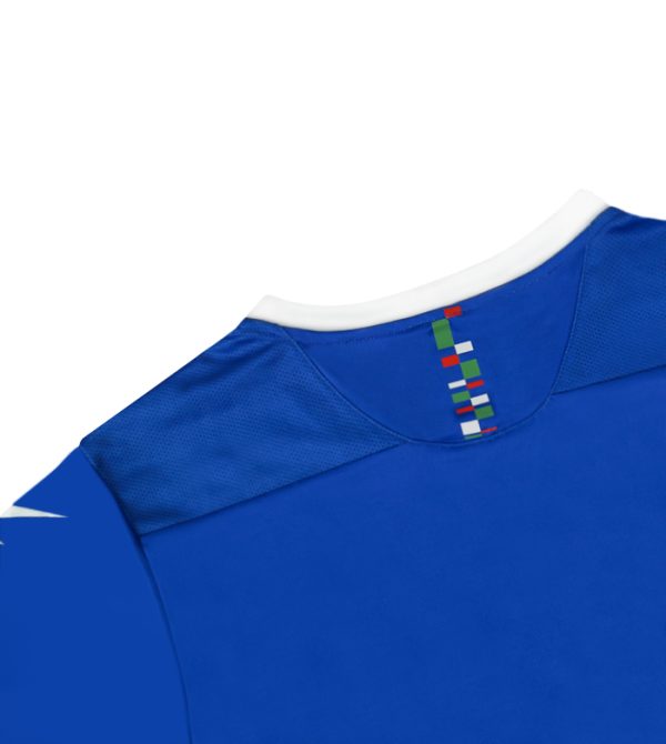 kit mundial zeus completino italia royal bianco logo sulla spalla scritta sul petto girocollo manica corta