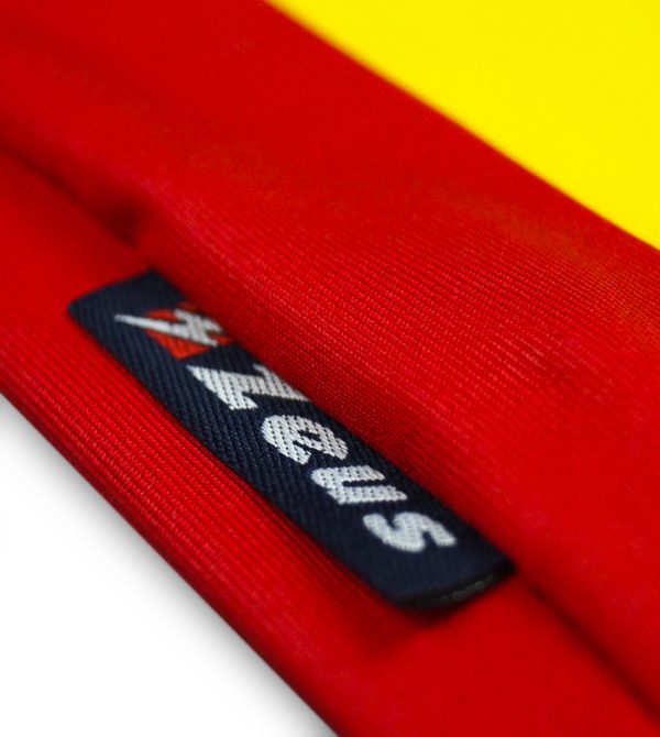kit pitagora zeus giallo rosso a strisce logo stampato manica lunga colletto polo dettagli in costina 80% Poliestere 20% Elastan