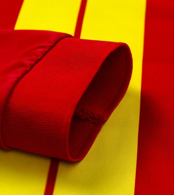 kit pitagora zeus giallo rosso a strisce logo stampato manica lunga colletto polo dettagli in costina 80% Poliestere 20% Elastan