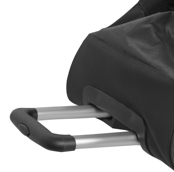 borsa portadivise trolley zeus nero con maniglia rotelle loghi stampati tasca laterale e centrale con zip misure 72x35x36 cm 100% Poliestere