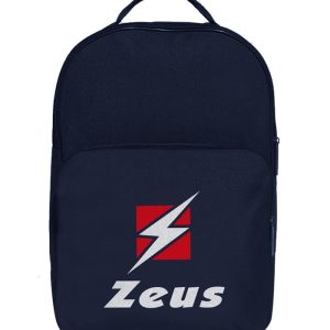 zaino soft zeus blu logo stampato tasca frontale removibile zip misure 31x45x18cm 100% Poliestere