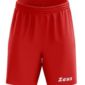 pantaloncino promo zeus rosso tinta unita con elastico in vita logo stampato textile poli fiber 100% poliestere