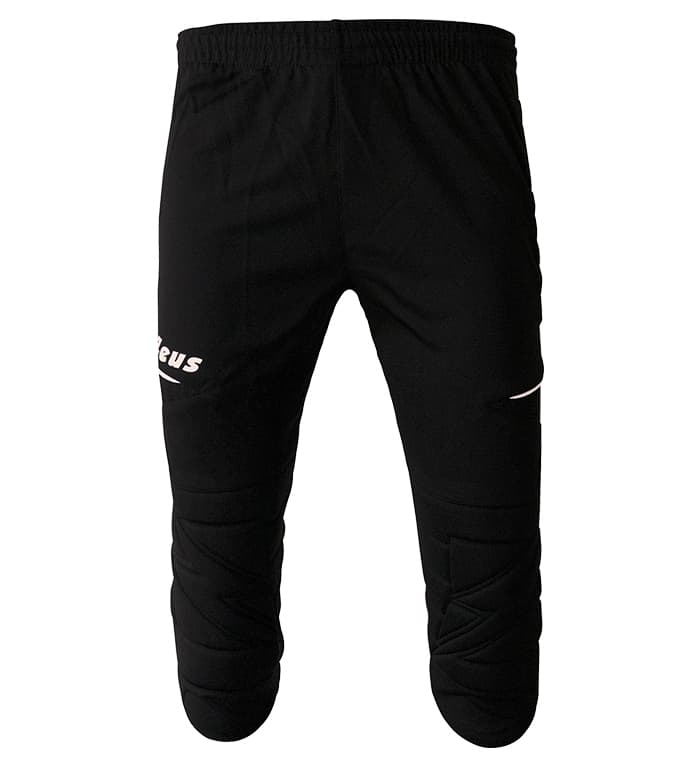 pantalone monos zeus 3/4 nero con logo stampato standard fit textile POLI fiber pantalone da portiere protezioni su ginocchia e fianchi 100% Poliestere