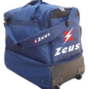 borsa star zeus blu con ruote zip laterali loghi stampati spaziosa leggera durevole misure 58x48x34 cm 70% nylon 30% poliestere