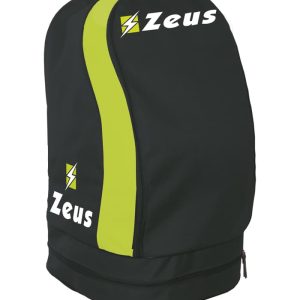 zaino ulysse zeus grigio scuro giallo fluo logo stampato zip fondo con zip misure 32x50x28 cm 70% nylon 30% poliestere