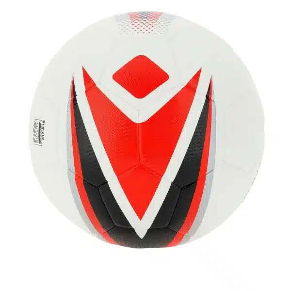 pallone sportivo macron-dew xh rosso retro rosso bianco nero loghi stampati