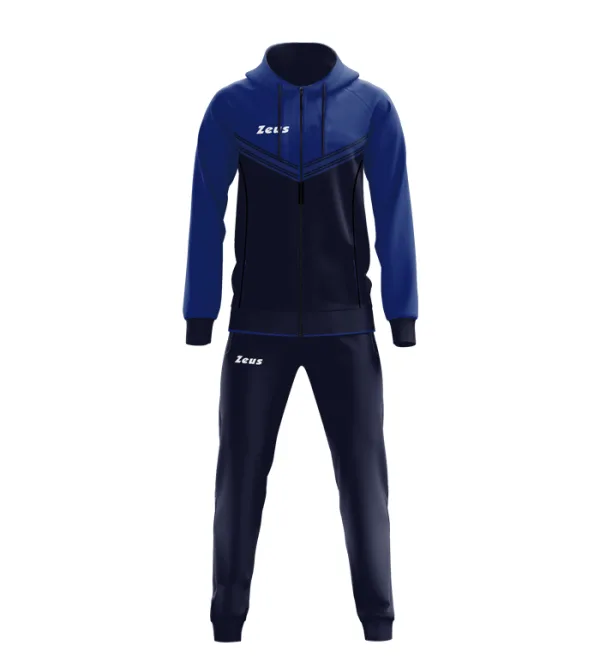 Tuta Rodi Zeus Sport Royal Blu Cappuccio Tasche laterali 100 % poliestere